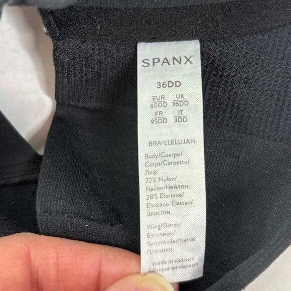 SPANX Bra-llelujah Lightly Lined Front Fasten Underwire Bra size 36DD Black - Picture 4 of 5